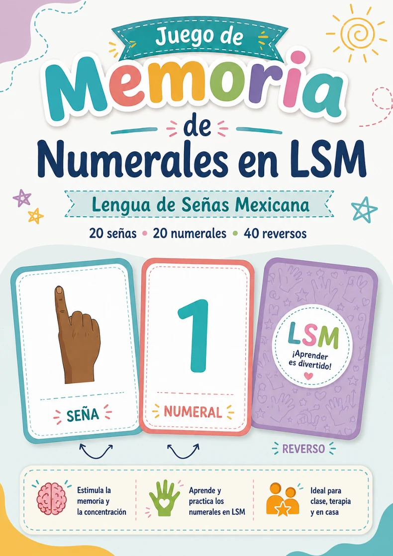 Juego de Memoria de Numerales en LSC